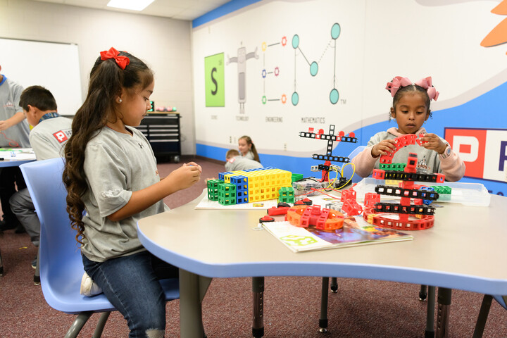 Girls Using STEM Products