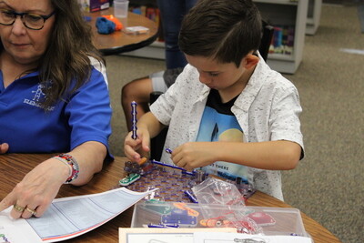 Student using new STEM equipment