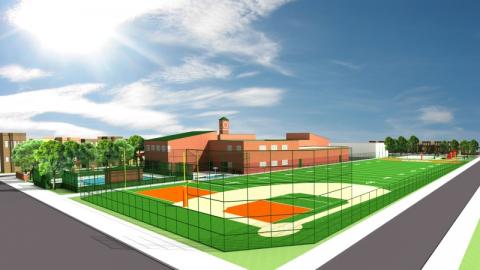 Computer drawing of the Kelly Field at Ravens Park Youth Development Park