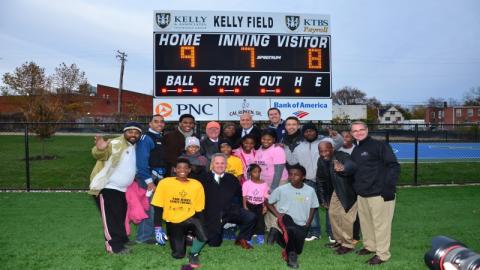 Group at Kelly Field at Ravens Park Youth Development Park