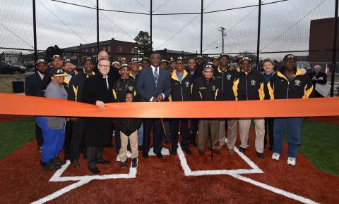 Ribbon cutting at Eddie Murray Field